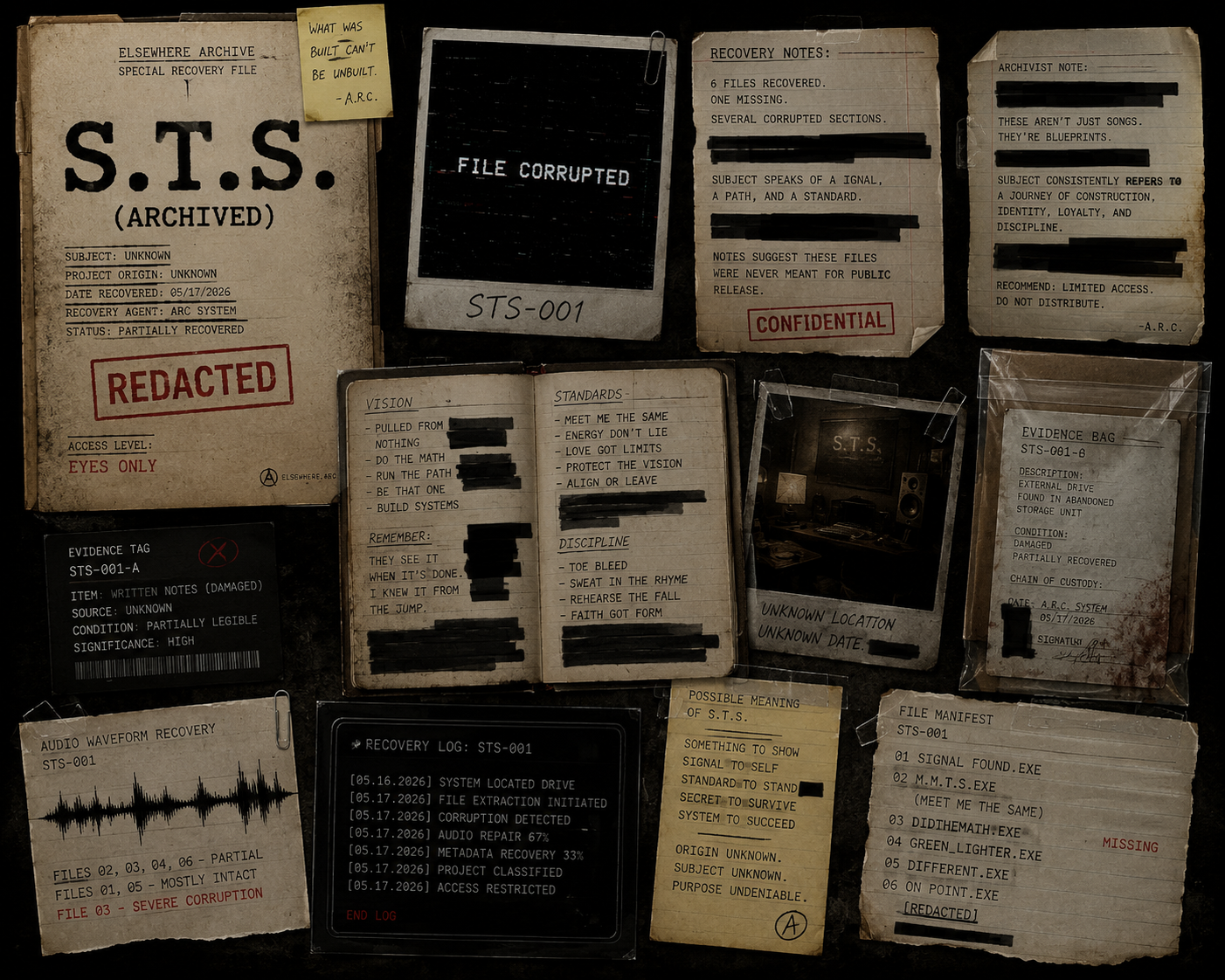 S.T.S. — Recovered Evidence Board